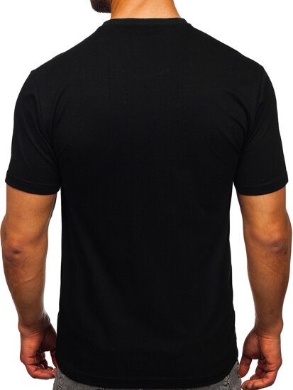 Homme T-shirt imprimé en coton Noir Bolf 5041