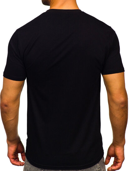 Homme T-shirt imprimé en coton Noir Bolf 5052