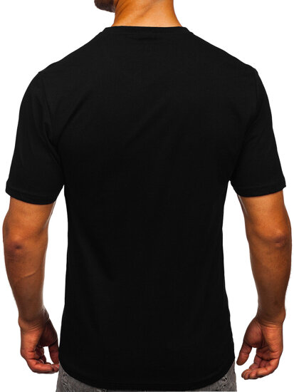 Homme T-shirt imprimé en coton Noir Bolf 5067