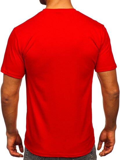 Homme T-shirt imprimé en coton Rouge Bolf 143000