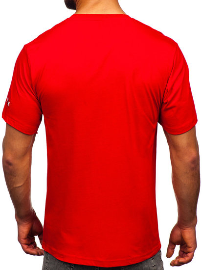 Homme T-shirt imprimé en coton Rouge Bolf 14739