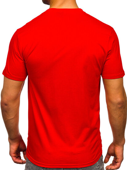 Homme T-shirt imprimé en coton Rouge Bolf 5052