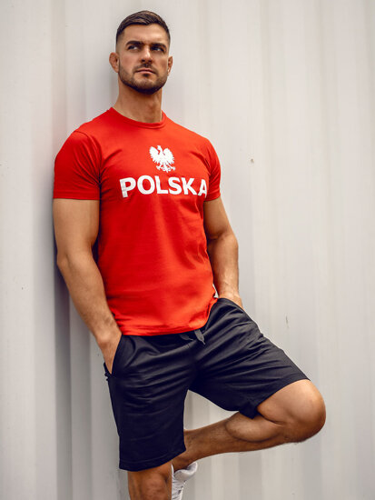 Homme T-shirt imprimé en coton Rouge Bolf 5065A