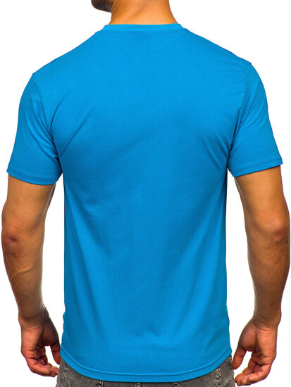 Homme T-shirt imprimé en coton Turquoise Bolf 5052