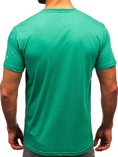 Homme T-shirt imprimé en coton Vert Bolf 14732