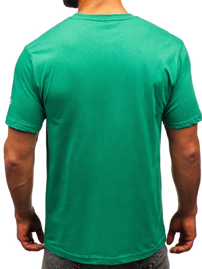 Homme T-shirt imprimé en coton Vert Bolf 14741