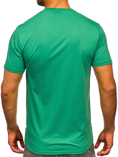 Homme T-shirt imprimé en coton Vert Bolf 5052