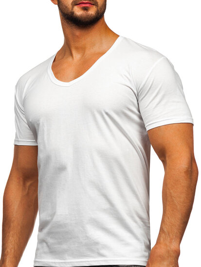 Homme T-shirt uni col V Blanc Bolf 9002-3P 3 PACK