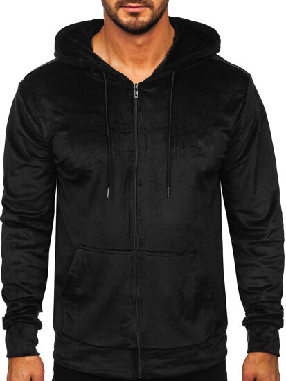 Homme Velour sweat-shirt à capuche Noir Bolf 8B1168