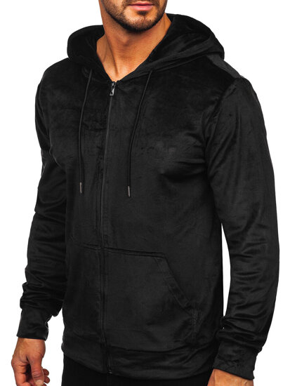 Homme Velour sweat-shirt à capuche Noir Bolf 8B1168