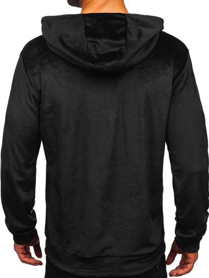 Homme Velour sweat-shirt à capuche Noir Bolf 8B1168