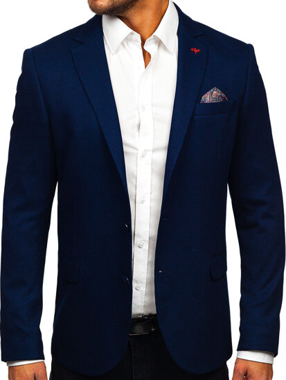 Homme Veste casual Bleu foncé Bolf 01