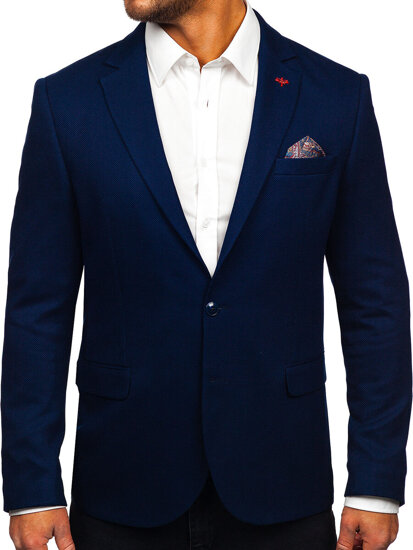 Homme Veste casual Bleu foncé Bolf 01