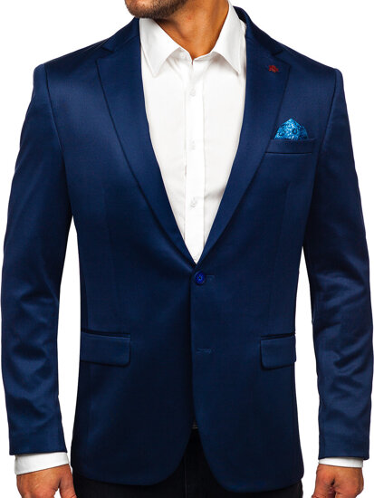 Homme Veste casual Bleu foncé Bolf 022