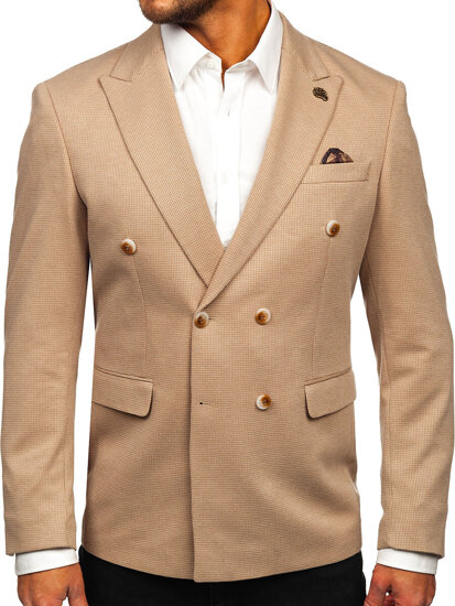 Homme Veste casual à double boutonnage Beige Bolf 001