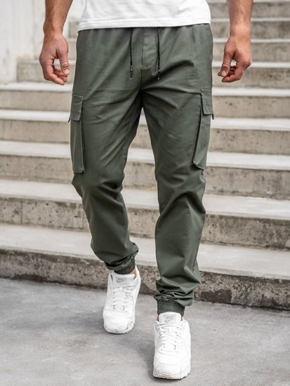 Kaki pantalon jogger cargo pour homme Bolf 701   