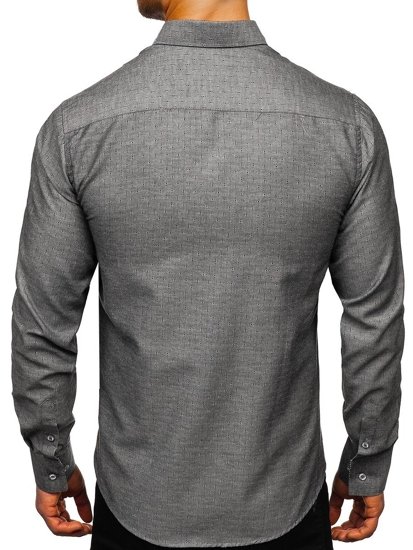 La chemise à motifs avec les manches longues pour homme graphite Bolf 8843