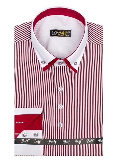 La chemise business avec les manches longues pour homme bordeaux Bolf 0909