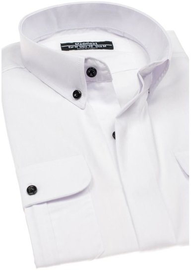 La chemise élégante avec les manches longues pour homme blanche Bolf 0780