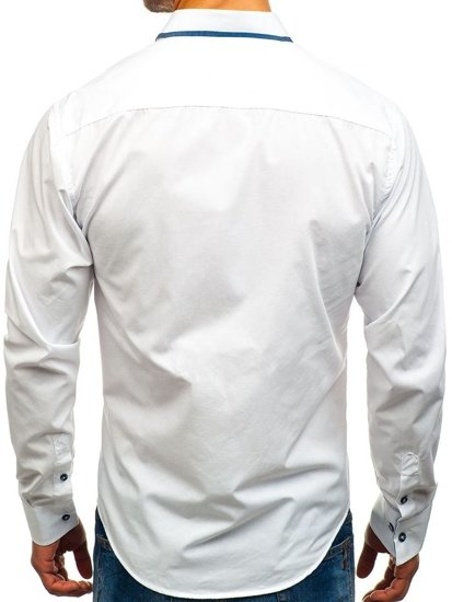 La chemise élégante avec les manches longues pour homme blanche Bolf 8823