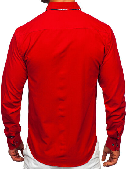 La chemise élégante avec les manches longues pour homme rouge Bolf 4704