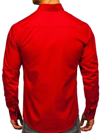 La chemise élégante avec les manches longues pour homme rouge Bolf 8838-1