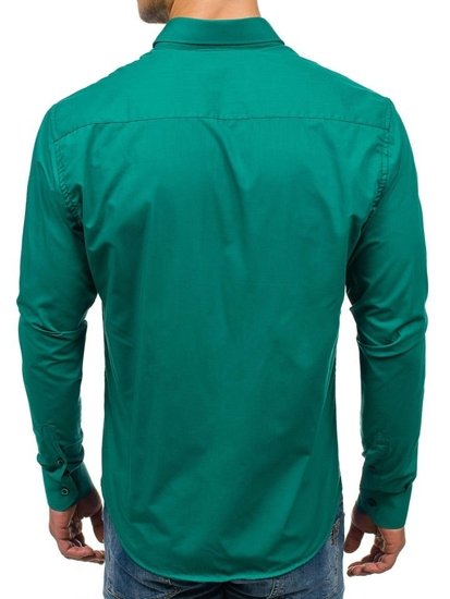 La chemise élégante verte pour homme avec les manches longues Bolf 5821-1