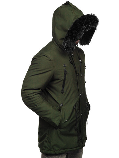 La parka d'hiver pour homme verte Bolf 1068