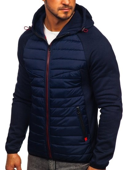 Le blouson de transition sportif pour homme bleu foncé Ks1886