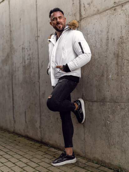 Le blouson d'hiver pour homme blanc Bolf 2019