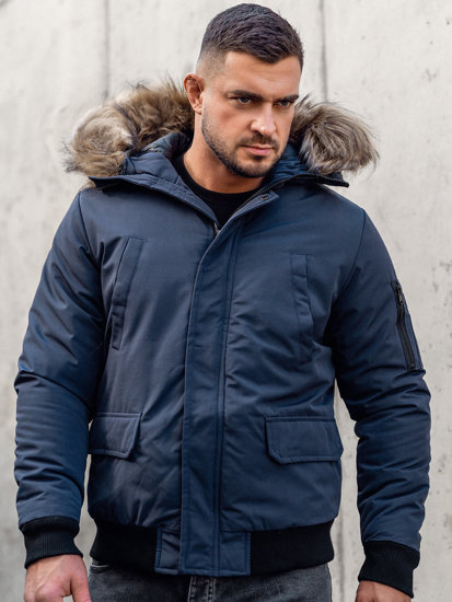 Le blouson d'hiver pour homme bleu foncé Bolf 2019