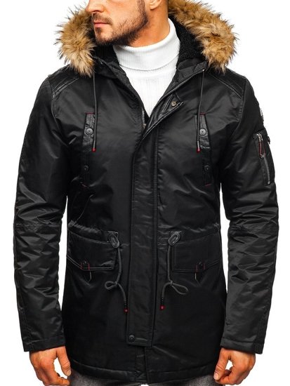 Le blouson d'hiver pour homme noir Bolf 1080