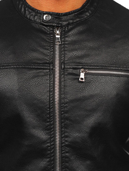 Le blouson en cuir pour homme noir Bolf 11Z8025