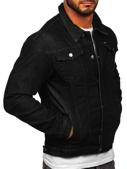 Le blouson en jean pour homme noir Bolf MJ510N