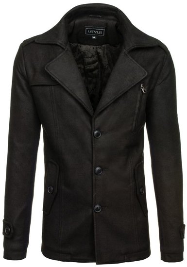 Le manteau d'hiver pour homme noir Bolf 3127