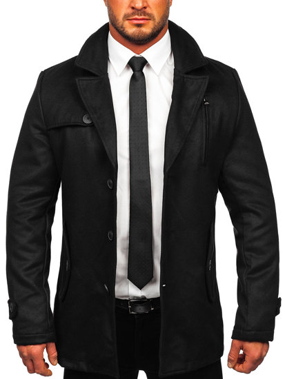 Le manteau d'hiver pour homme noir Bolf 3127