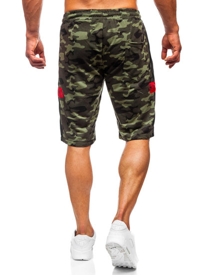 Le pantalon court de sport camo pour homme kaki Bolf HW2636