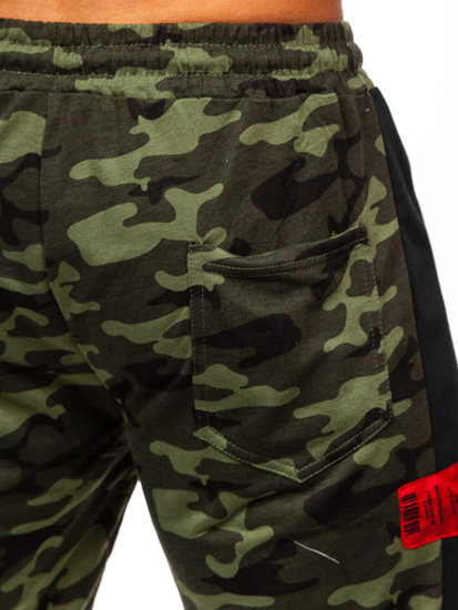 Le pantalon court de sport camo pour homme kaki Bolf HW2636