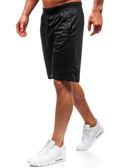 Le pantalon court de sport pour homme noir Bolf DK01