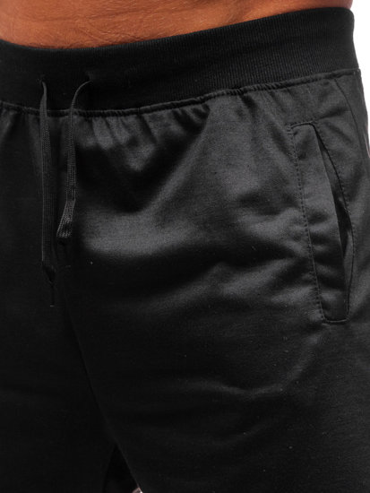 Le pantalon court de sport pour homme noir Bolf DK01