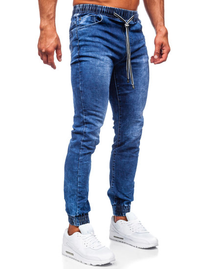 Le pantalon jogger jean pour homme bleu foncé Bolf TF228