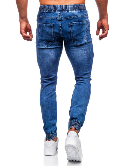 Le pantalon jogger jean pour homme bleu foncé Bolf TF228