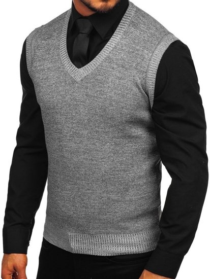 Le pull sans manches pour homme gris Bolf 8121