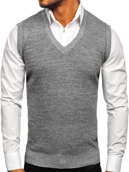 Le pull sans manches pour homme gris Bolf 8121