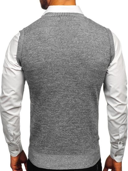 Le pull sans manches pour homme gris Bolf 8121