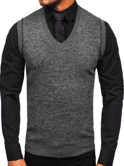 Le pull sans manches pour homme noir Bolf 8121