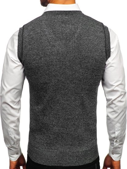 Le pull sans manches pour homme noir Bolf 8121