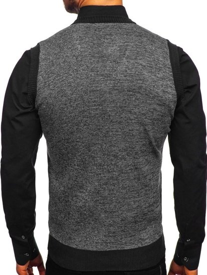 Le pull sans manches pour homme noir Bolf 8131