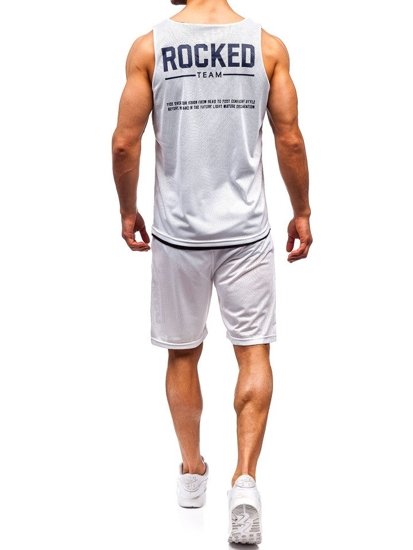 Le set pour homme le t-shirt + le pantalon Bolf blanc 100780