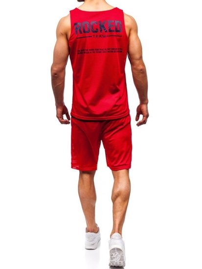 Le set pour homme le t-shirt + le pantalon Bolf rouge 100780